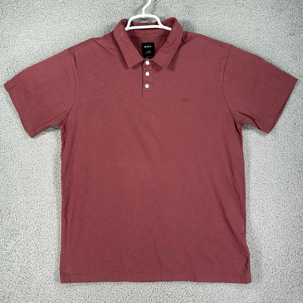 RVCA Men's Short Sleeve Polo Shirt - Dusty Rose